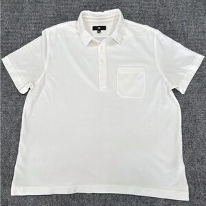 Banana Republic XL White SS Pique Cotton Pocket Polo Shirt Men (A1/037)